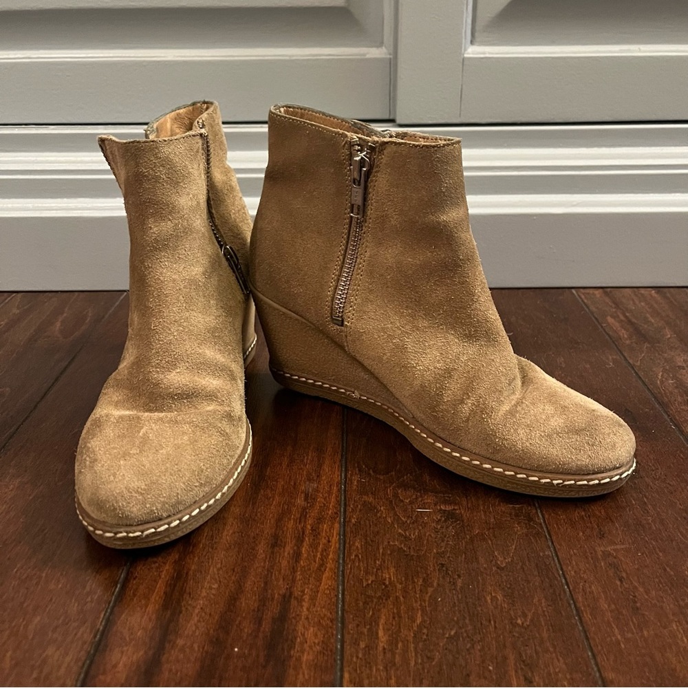 J CREW Leather Wedge Boots